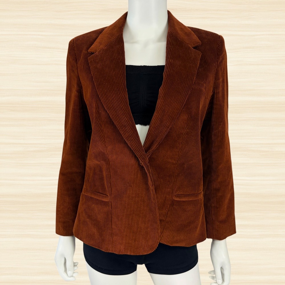 Vintage Silver Unicorn Brown Corduroy Blazer Jacket  Made in Japan Preppy  11